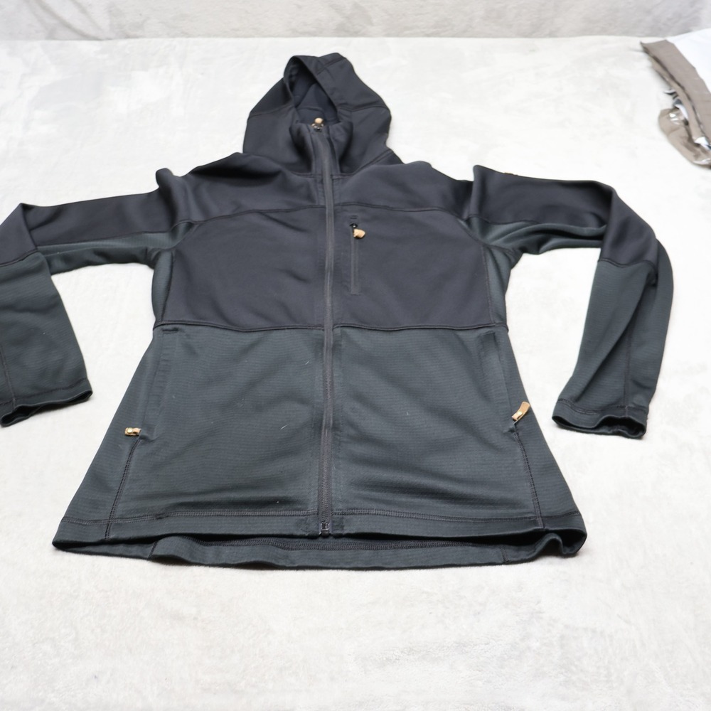 Fjallraven Hoodie Womens Medium Black Full Zip Abisko Trail Fleece Light Hybrid